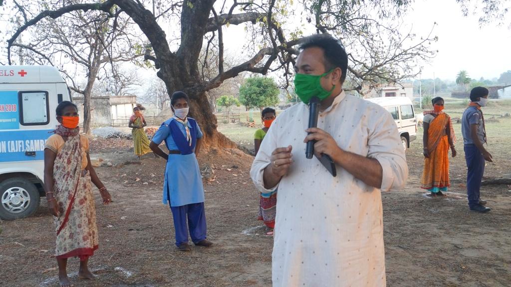 Awareness campaign and masks distribution at Aludega village of Bargaon Block