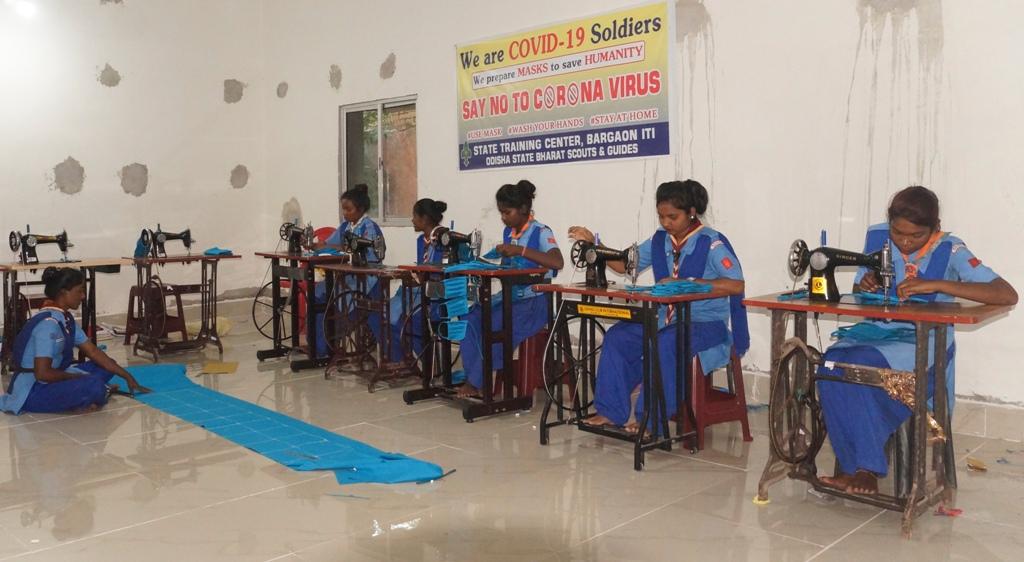 making masks during lockdown.