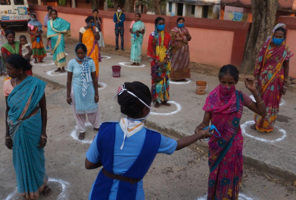 Mask distribution and awareness campaign at Badulpani village of Bargaon Block