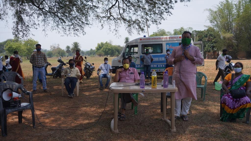 Awareness campaign and mask distribution at Dahijira village of Kutra Block