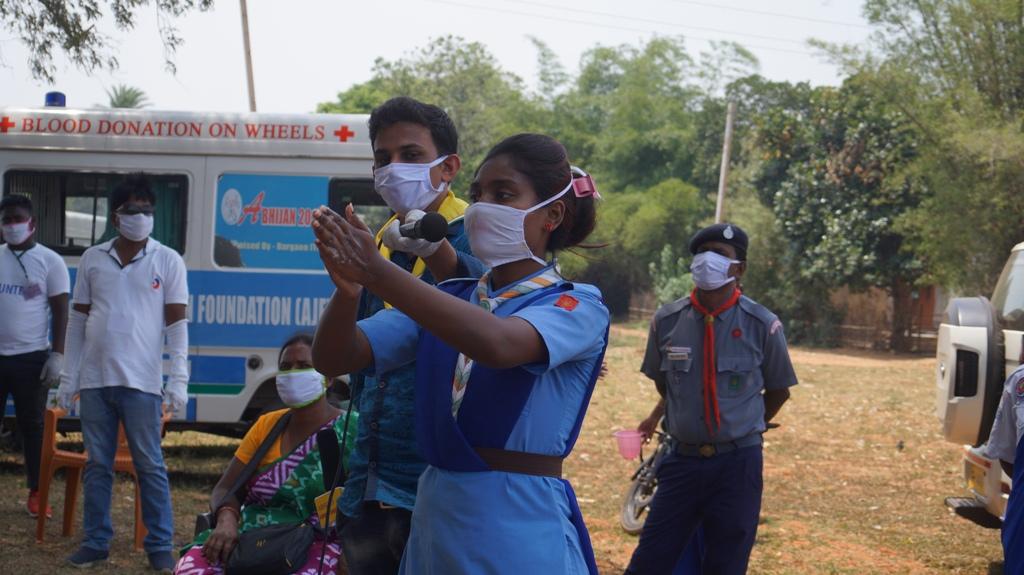 Hand wash demonstration and soaps distribution at Dahijira village of Kutra Block
