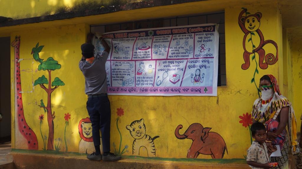 Awareness campaign and mask, leaflets distribution at Mangapada of Telighana village, Block-Kutra