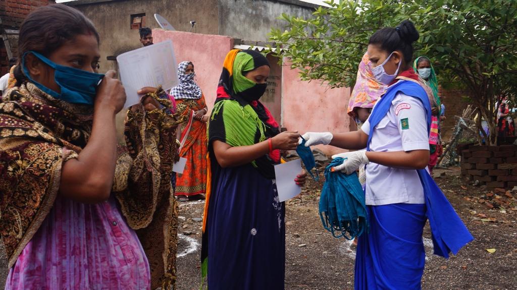Awareness campaign and masks, leaflets distribution at Padajampali village of Rajgangpur Block