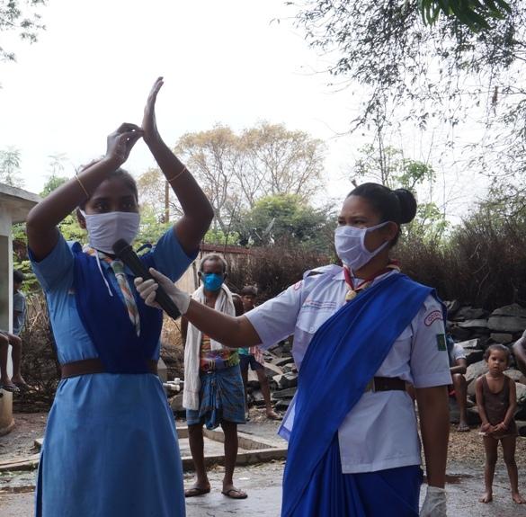 Hand wash demonstration and soaps, sanitizers distribution at Teterkela village of Rajgangpur Block
