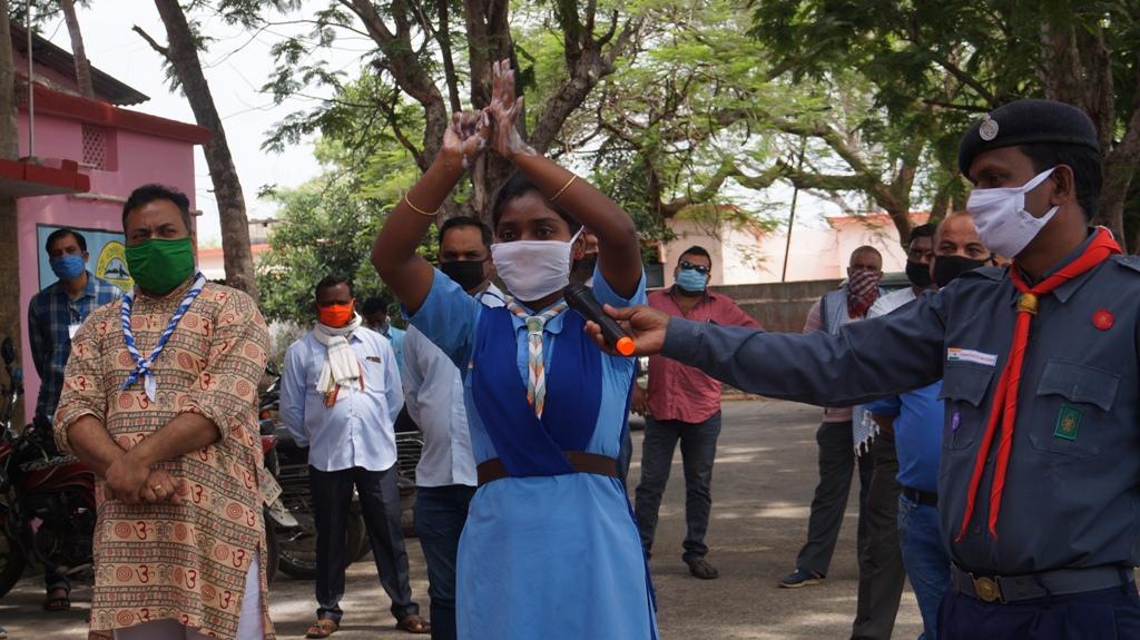 Hand wash demonstration and soaps, sanitizers distribution at Subdega Block