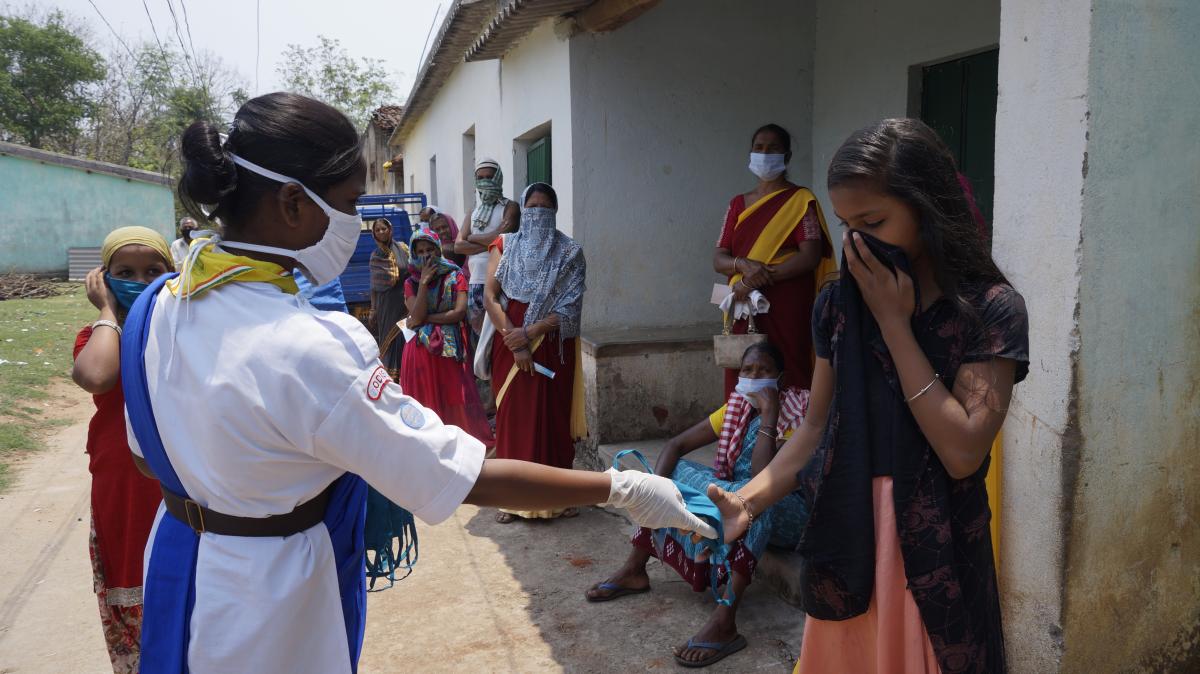 Mask distribution at Rampur Village of Balisankara Block