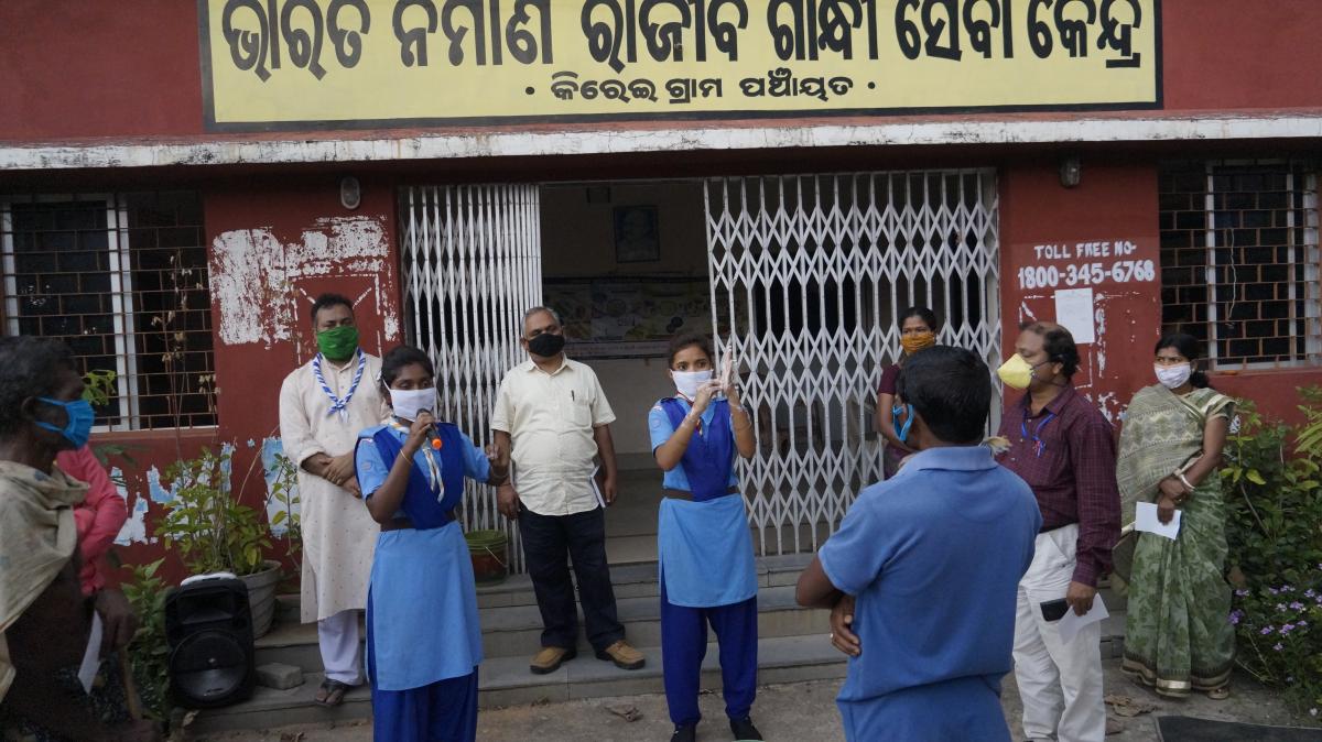 Hand wash demonstration at Kirei village of Sadar Sundargarh Block