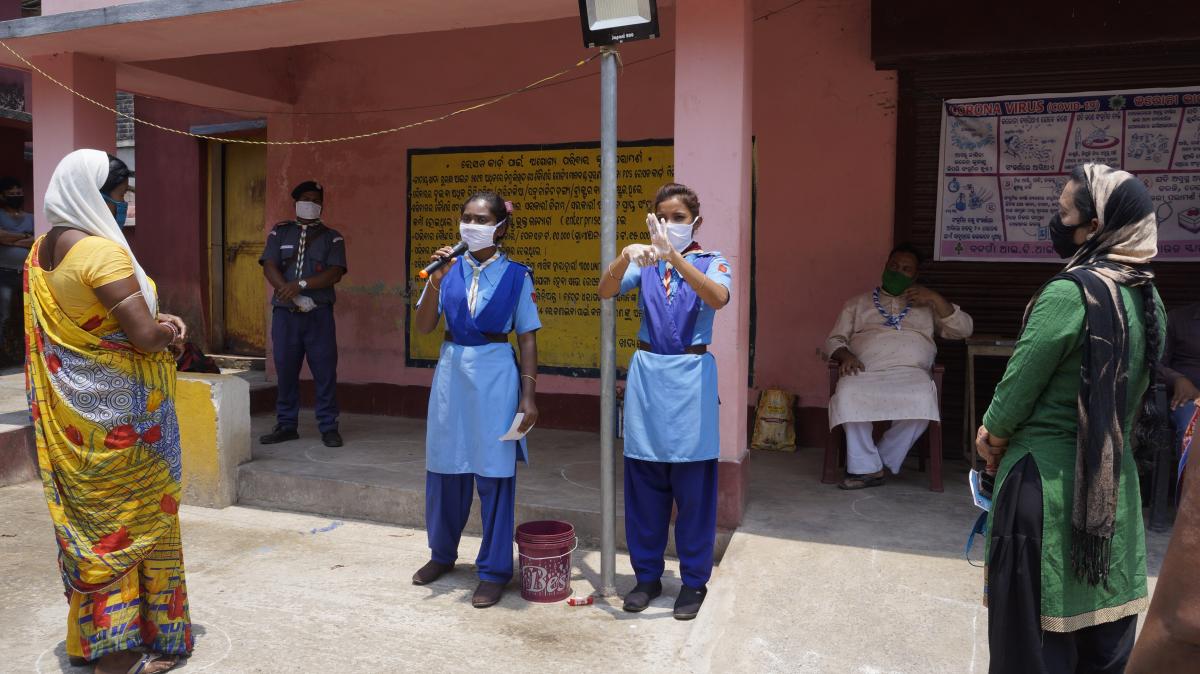 Hand wash demonstration at Darlipali village of Lephripara block