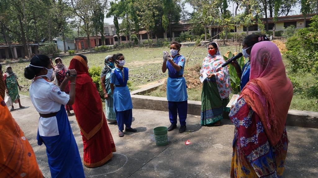 Hand wash demonstration at Sargipali village of Lephripara Block