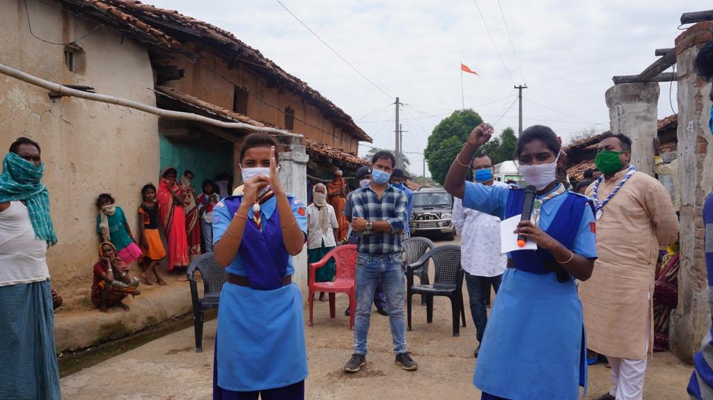 Hand wash demonstration at Ostali village of Hemgir Block