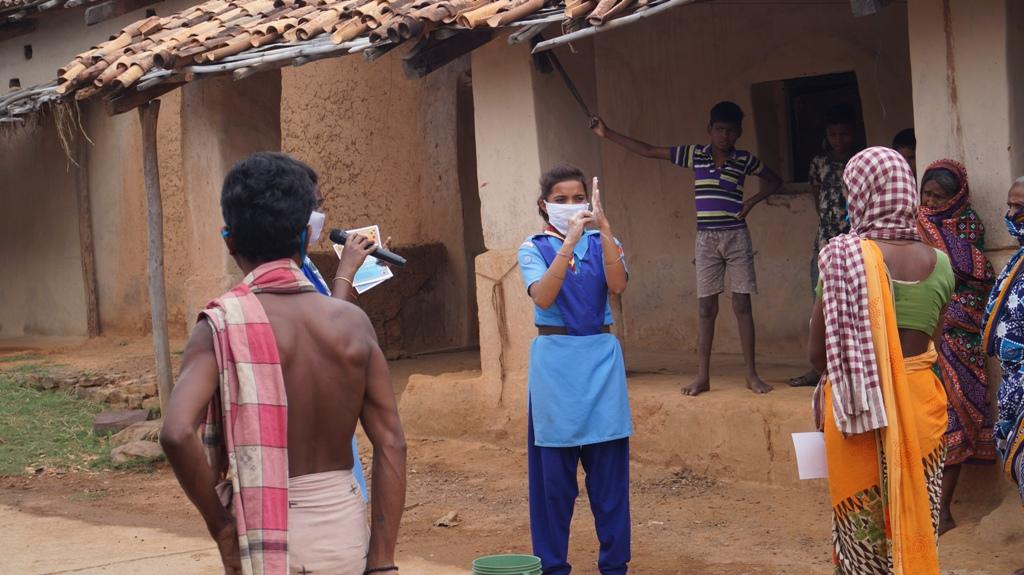 Hand wash demonstration at Uparpada village of Ostali, Block - Hemgir