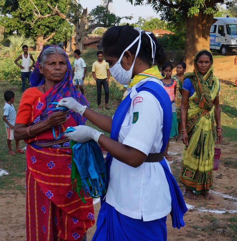 Mask distribution at Nuarmal village of Bargaon Block