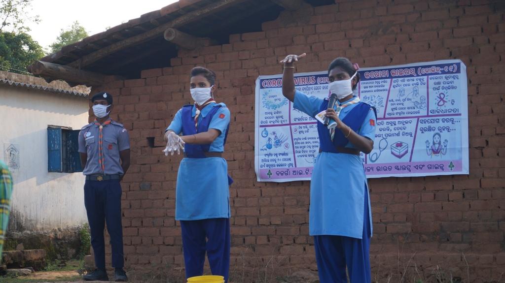 Hand wash demonstration at Nuarmal village of Bargaon Block