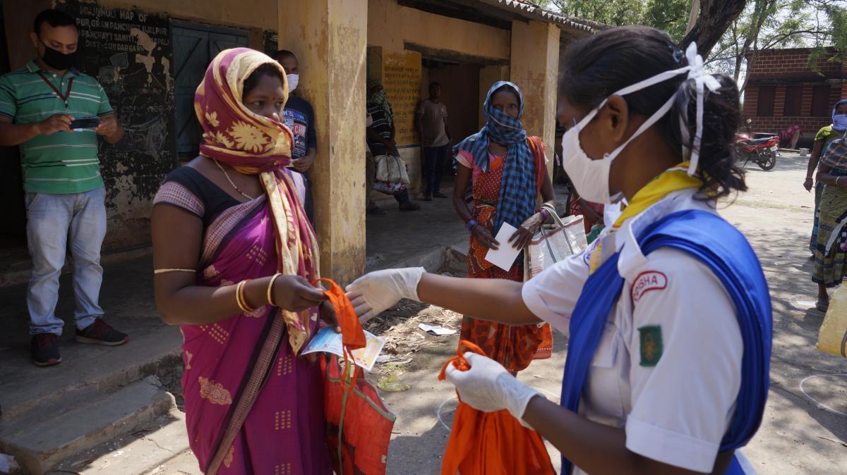 Mask distribution at Ujalpur village of Tangarpali Block