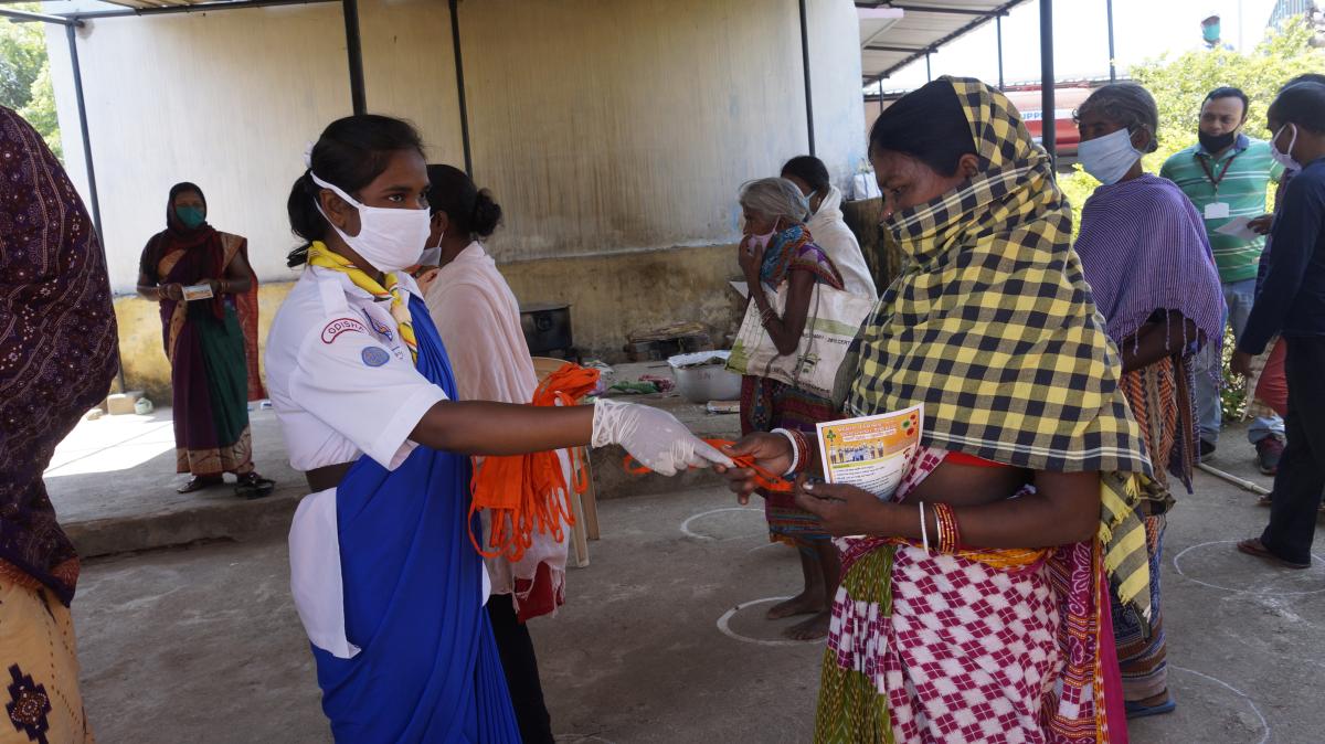 Mask distribution at Tasladihi village of Tangarpali Block