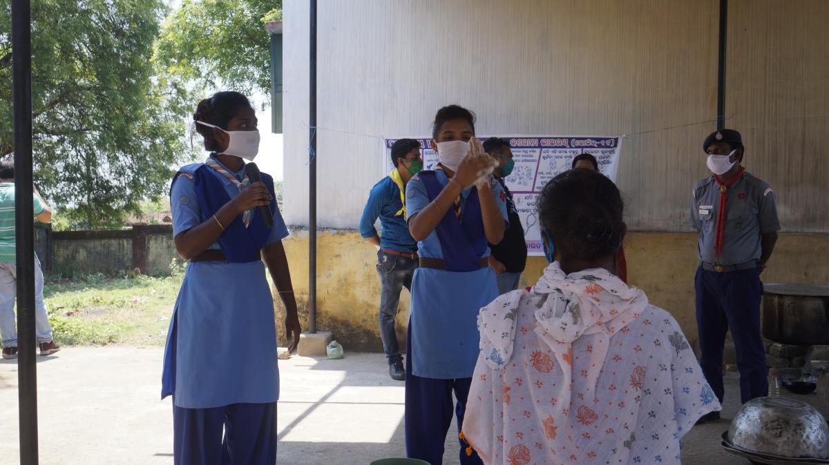 Hand wash demonstration at Tasladihi village of Tangarpali Block