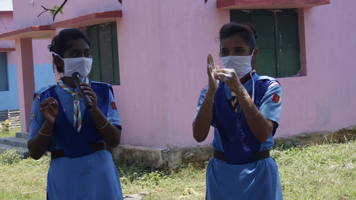 Hand wash demonstration at Mahulpali village of Tangarpali Block 