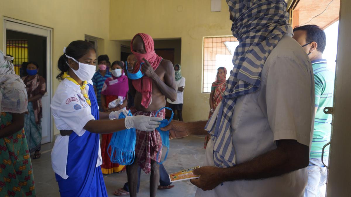 Mask distribution at Kiripsira village of Tangarpali Block