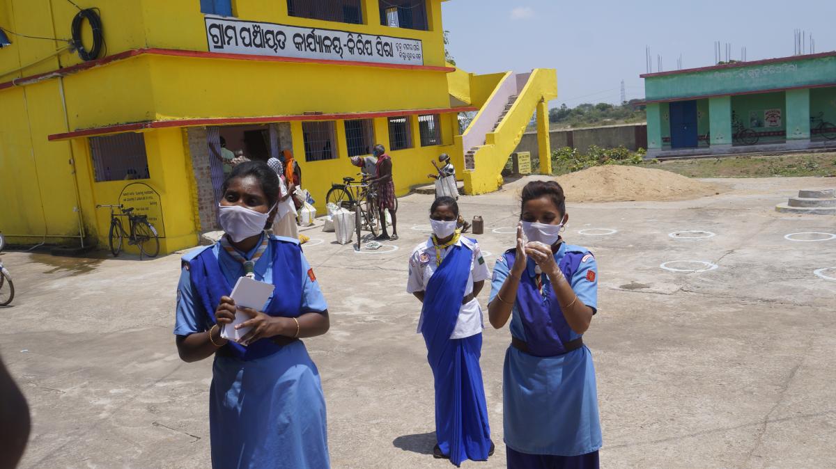 Hand wash demonstration at Kiripsira village of Tangarpali Block