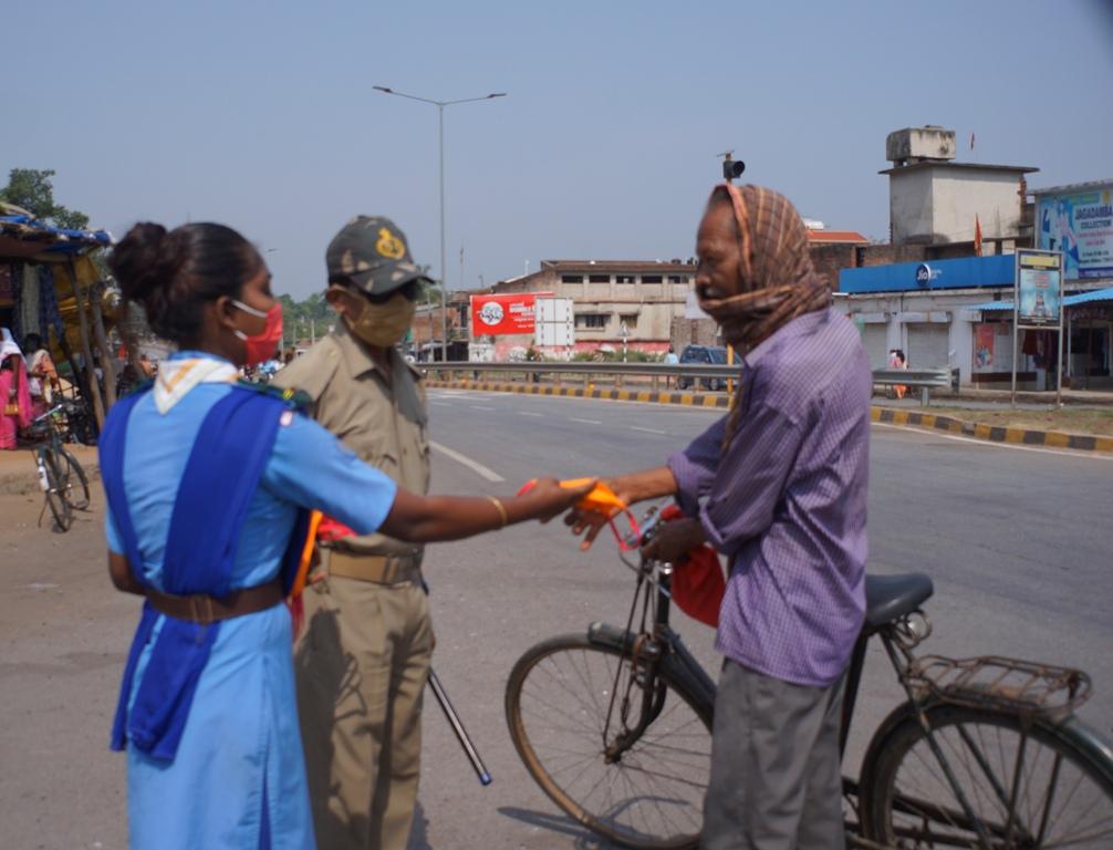 Distribution of mask and awareness programme.