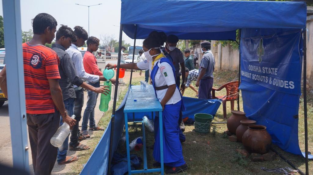 Drinking Water distribution at Bargaon Square of Sundargarh District, State - Odisha
