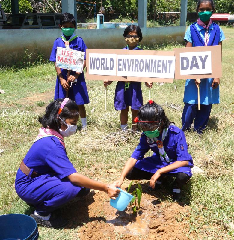 World Environment Day Celebration by the Bargaon ITI Group of Odisha State Bharat Scouts and Guides