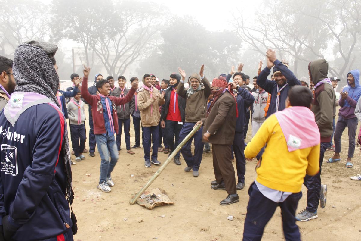 স্কাউট খেলাধুলা ইভেন্টে চলছে 