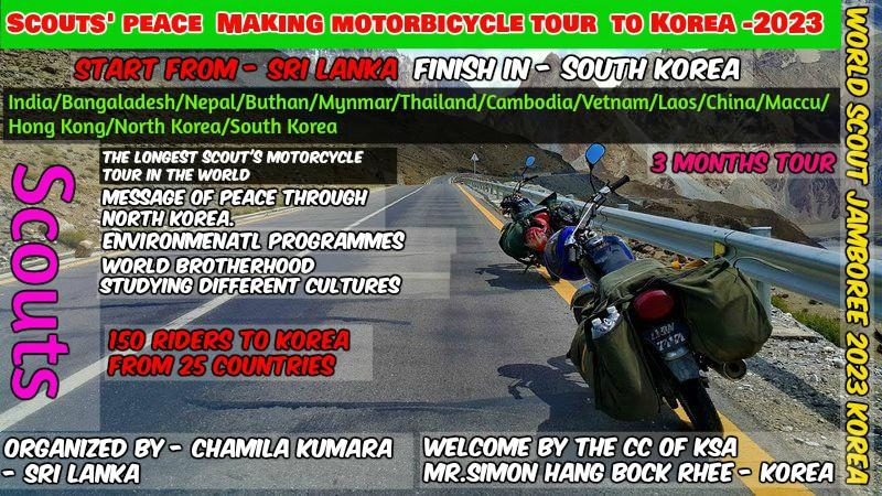 Scouts' Peace Making tour to Korea in 2023 on motorbikes.
