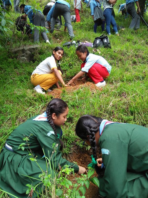 Prerana Scouts Afforestation Programme At Santaneswor,Godavari Municipality Lalitpur .