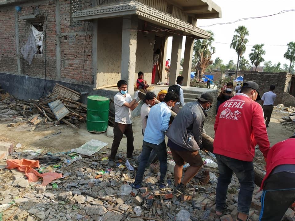 Providing Relief Material at Bara