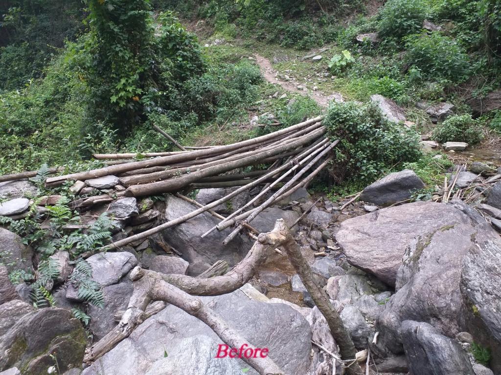 Construction of temporary bridge