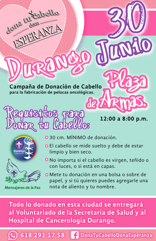 Dona Tu Cabello Dona Esperanza Durango 2018 Centro de Acopio Grupo Scout Tatewari VIII