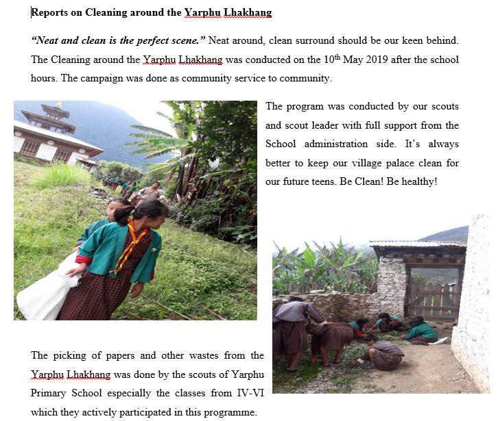 Cleaning around the Yarphu temple