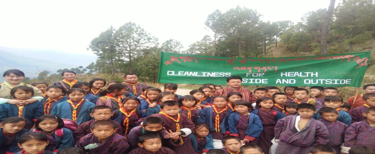 Cleaning Campaign by the Scouts of Yabrang Primary School.