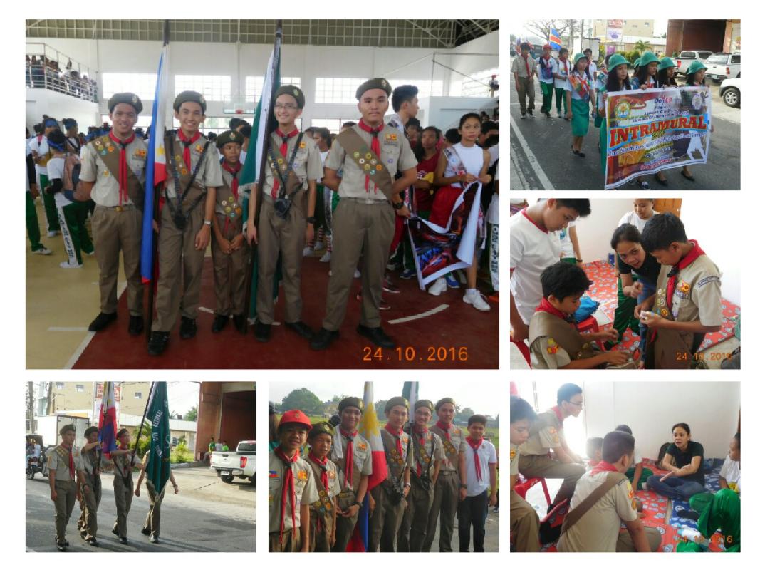 ACNHS-BSP Senior Scouts served as Colors and First Aid Team during the School Intramural '16