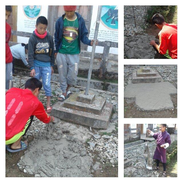 Construction of flag post