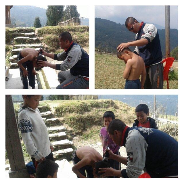 Hair cut to students