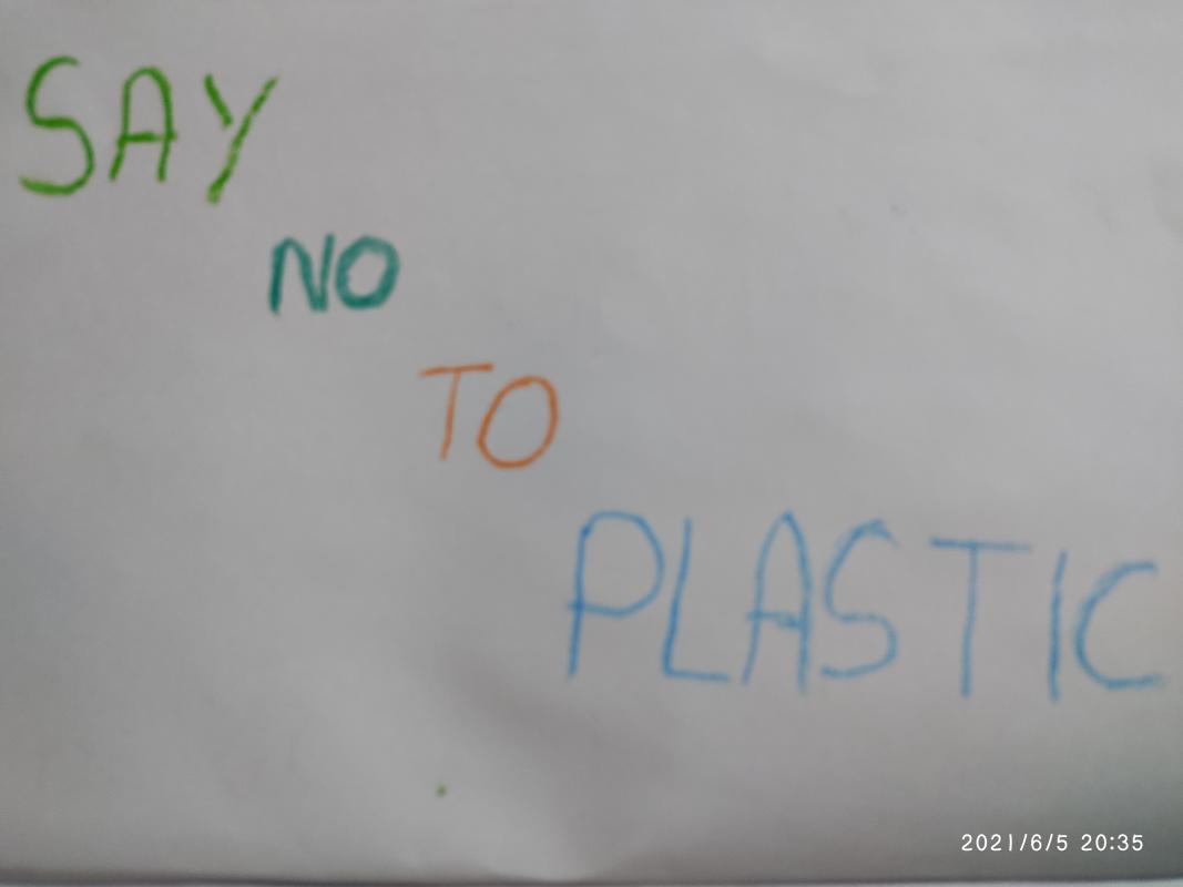 Say 'No' To Plastic to celebrate world environment day. 