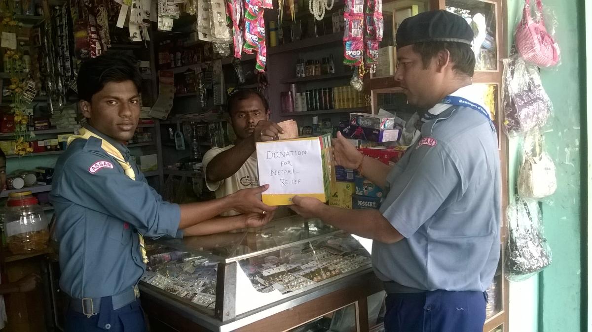 DONATION COLLECTION FOR NEPAL RELIEF OPERATIONS