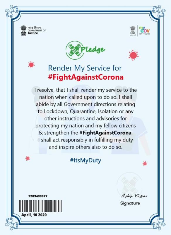 Pledges for fight against Corona virus