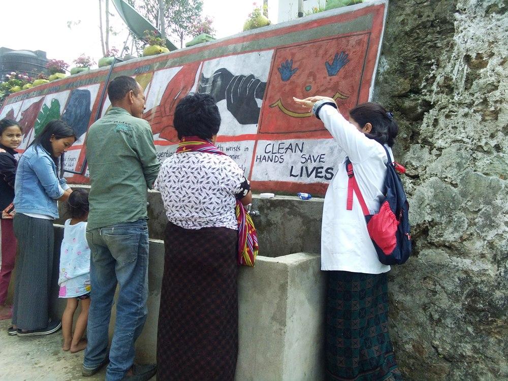 Awareness on importance of staying home and keeping clean by washing hands with soap