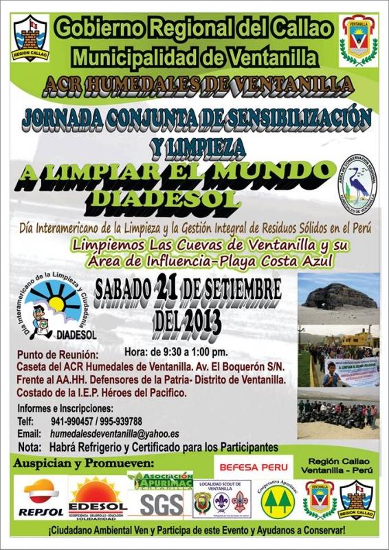 Campaña de sensibilizacion a favor de los Humedales de Ventanilla "Jornada conjunta de sensibilizacion y limpieza"