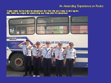 SCOUTS PRESENTING THEIR ADVENTURE Ascending