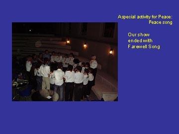 SCOUTS PRESENTING THEIR ADVENTURE Our Peace song