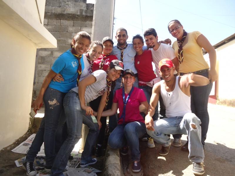 Pintando un frente de un hogar