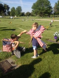 VETERANS FLAG PLACING
