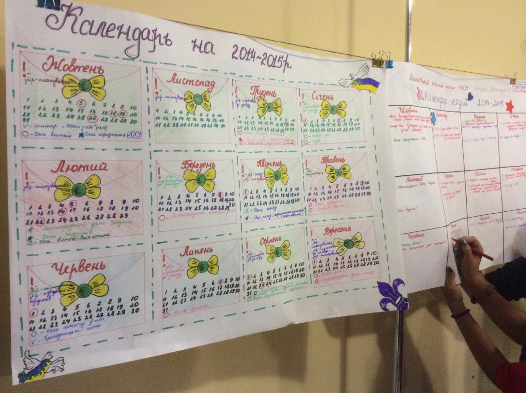 Creating Scout calendars during the seminar "Start with Yourself" within the NOSU MoP project