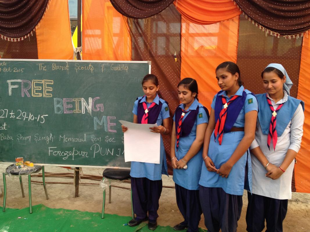“ Free Being Me “ Workshop organized in baba sham singh mamorial school Fathewala distt.Ferozepur  ( Punjab )  from 27 to 29 oct 2015  