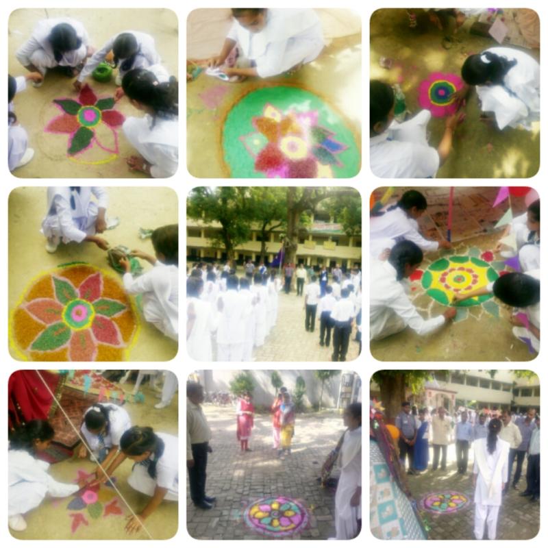 रंगोली एवं तम्बू निर्माण प्रतियोगिता के साथ किया गया स्काउट और गाइड को प्रशिक्षित।