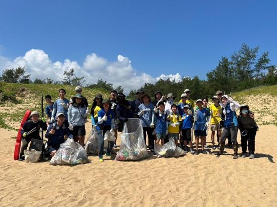 Beach cleanup activity